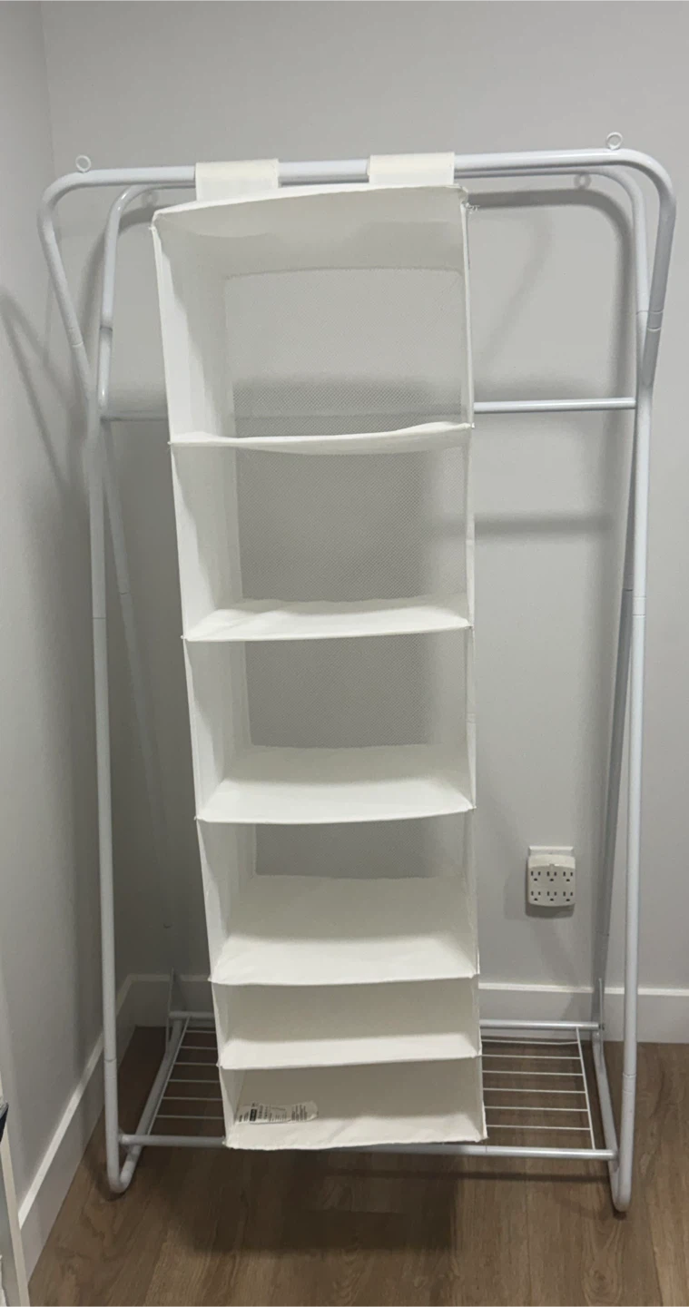 White Hanging Closet Organizer - 6 Shelves - photo 2