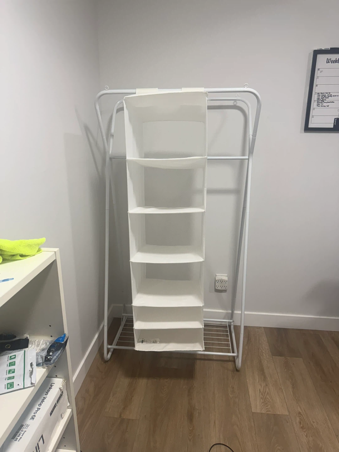 White Hanging Closet Organizer - 6 Shelves - photo 3
