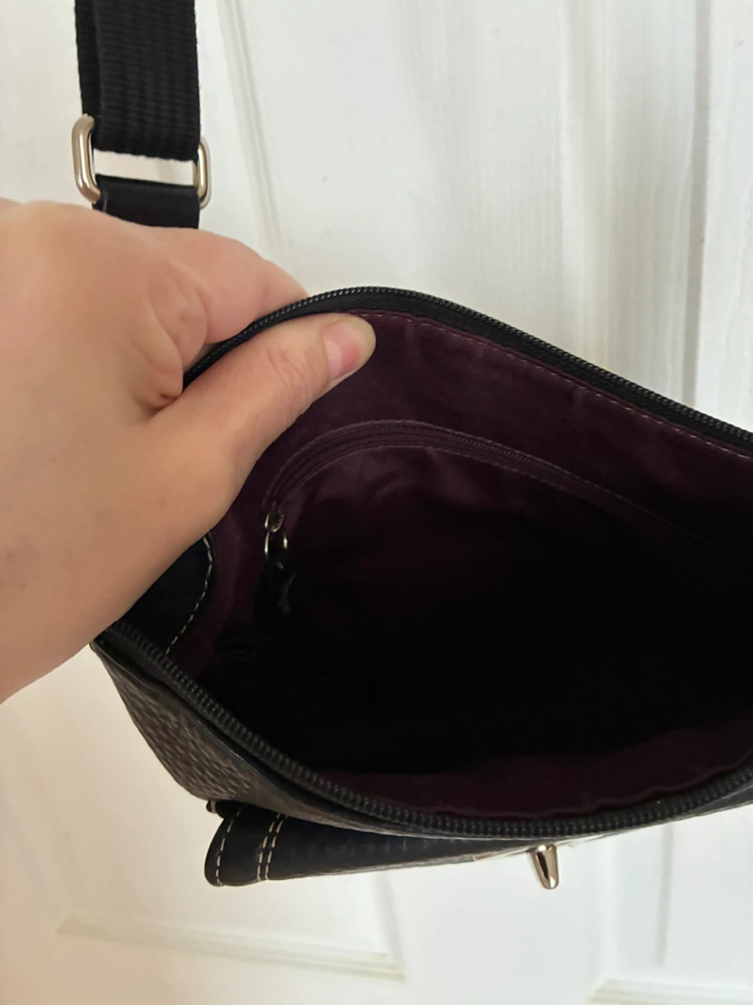 Black Pebble Leather Crossbody Purse - photo 5