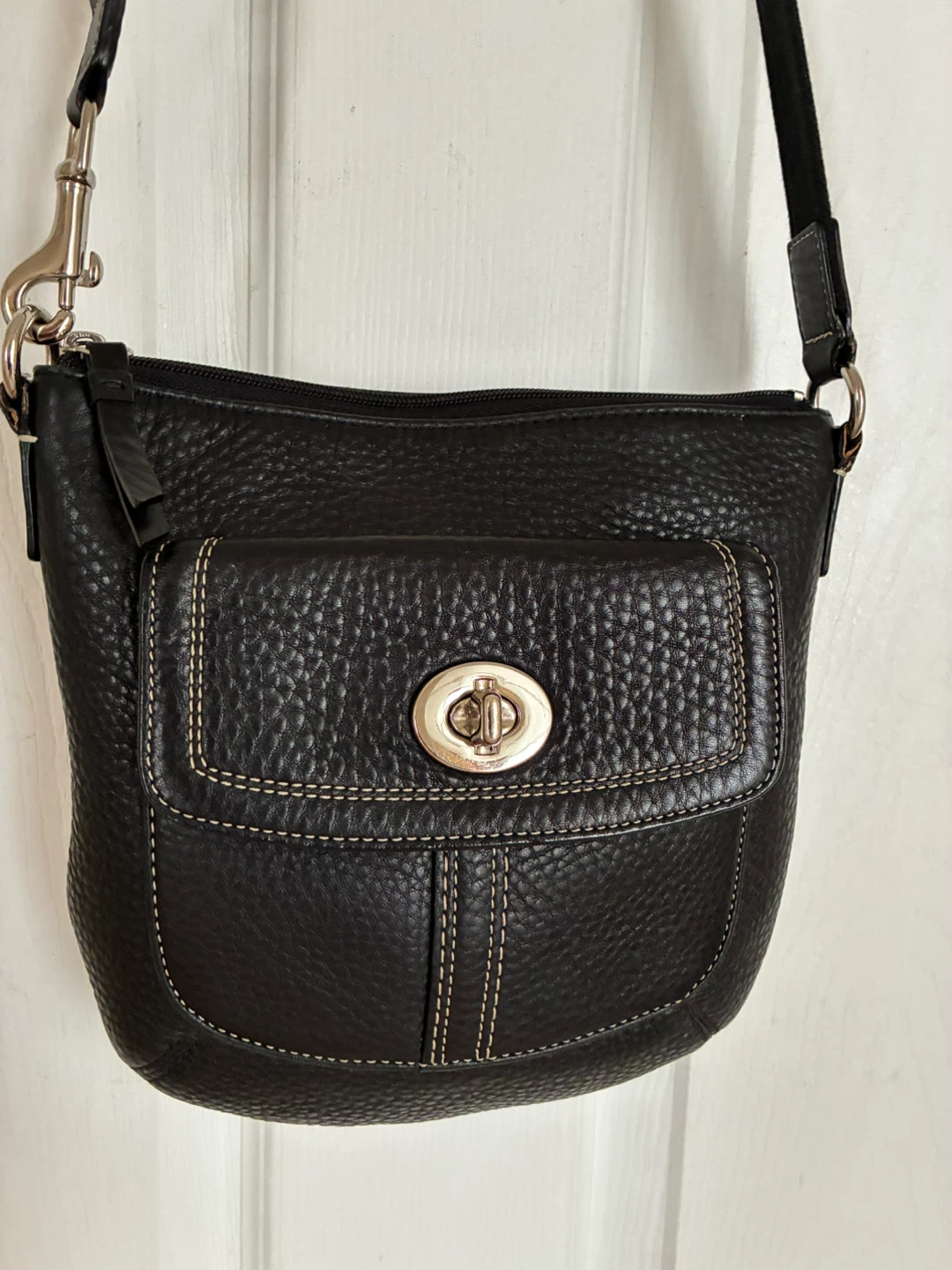 Black Pebble Leather Crossbody Purse - photo 2