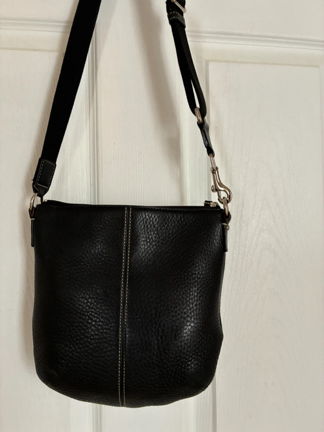 Black Pebble Leather Crossbody Purse - photo 3