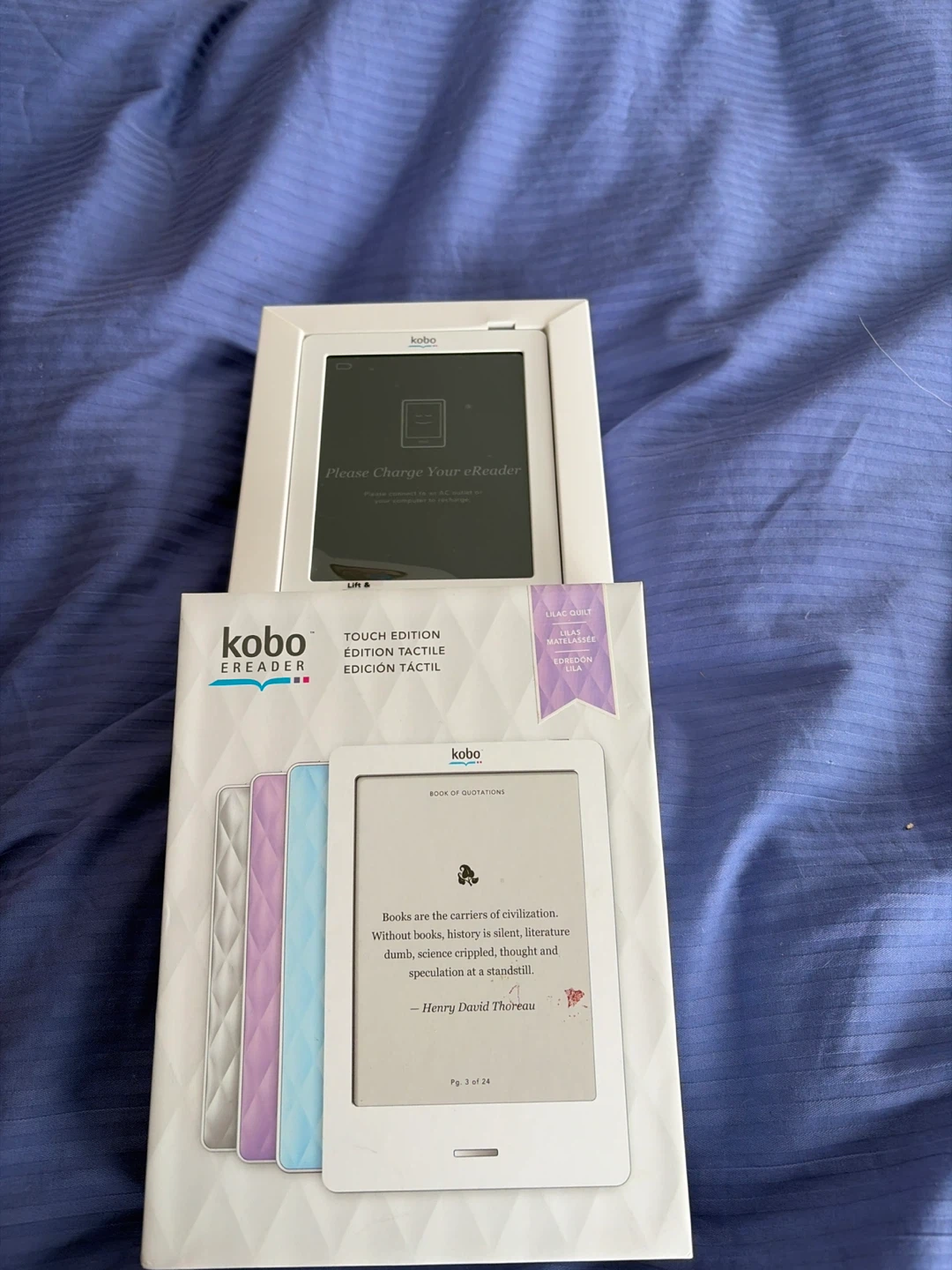Kobo eReader Touch Edition Lilac Quilt