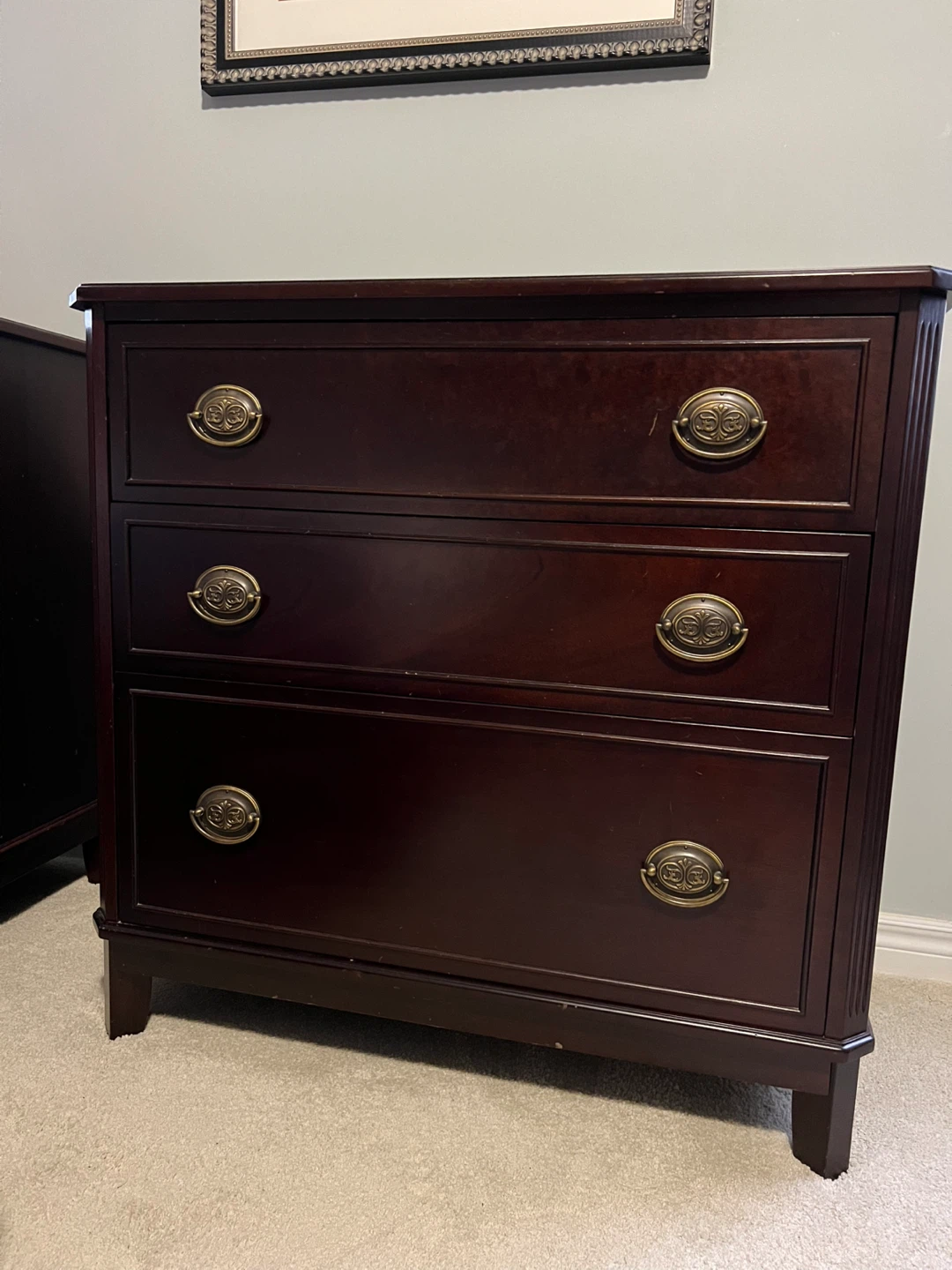 Dark Cherry 3-Drawer Dresser