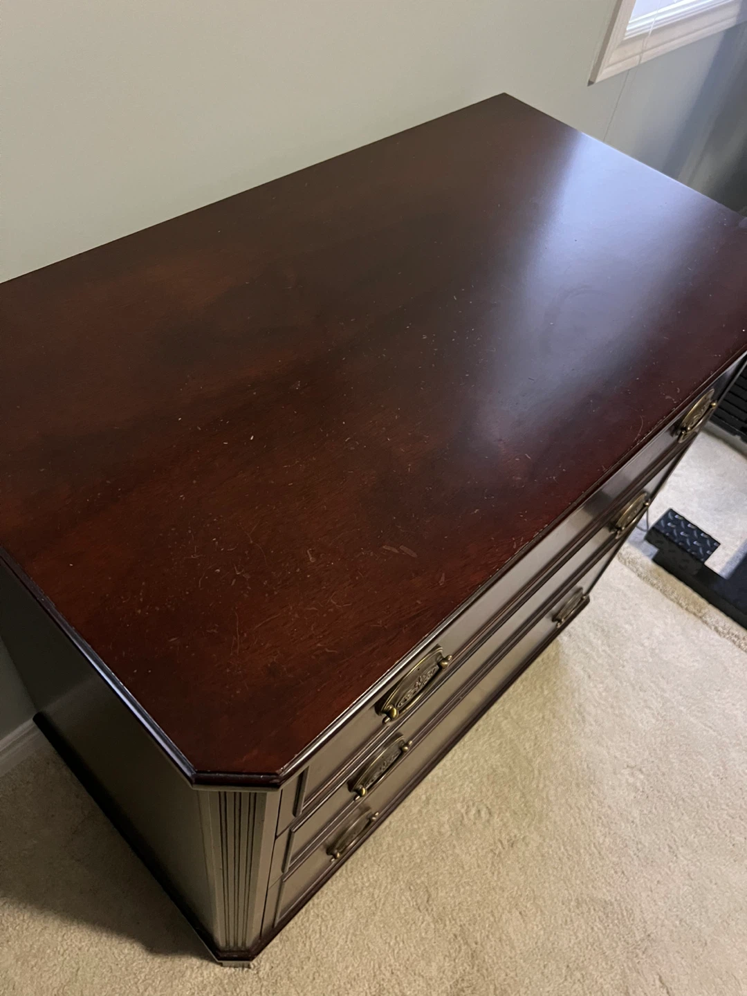 Dark Cherry 3-Drawer Dresser - photo 4