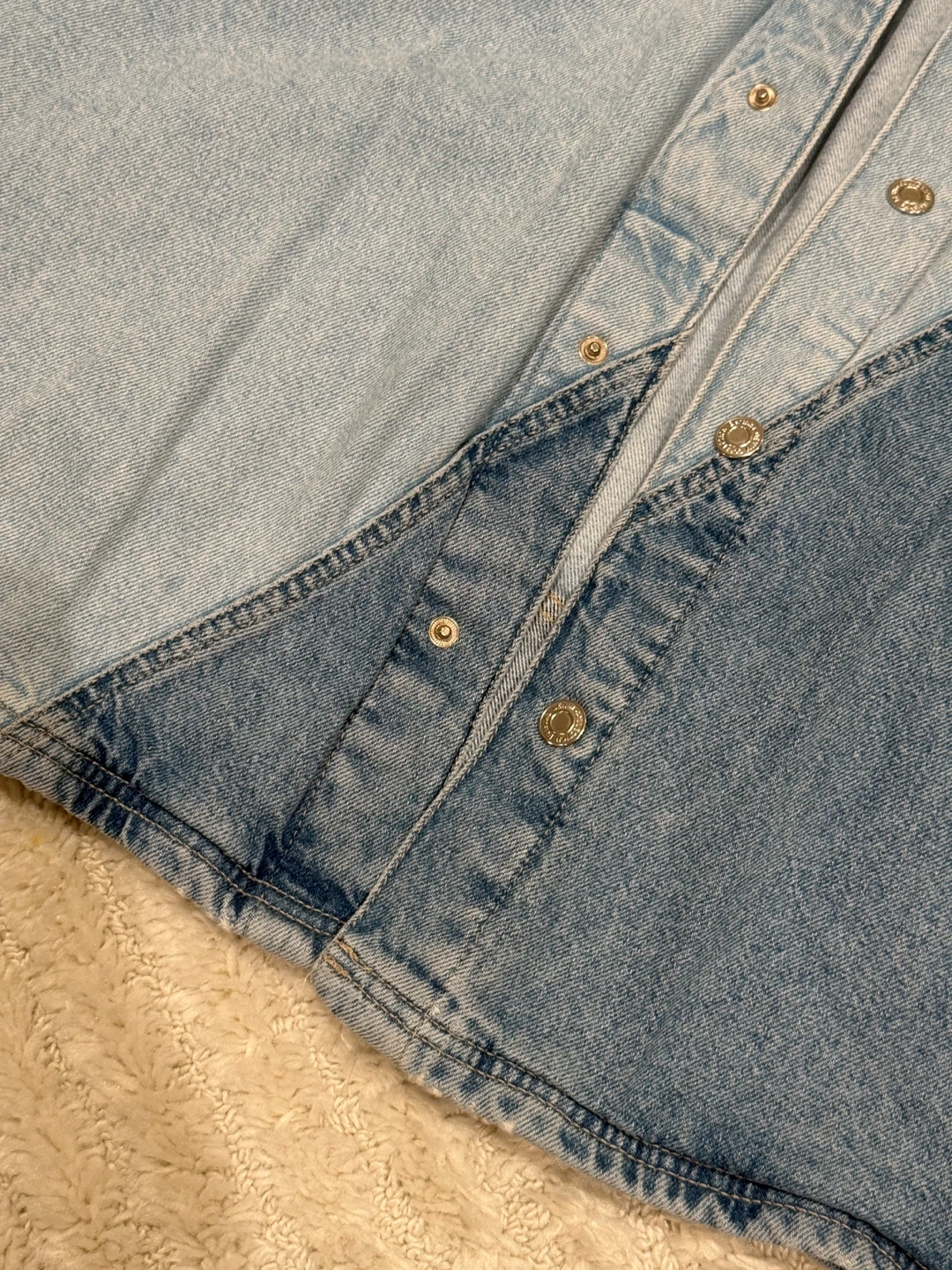 Bershka Denim Patchwork Shirt Jacket - photo 3