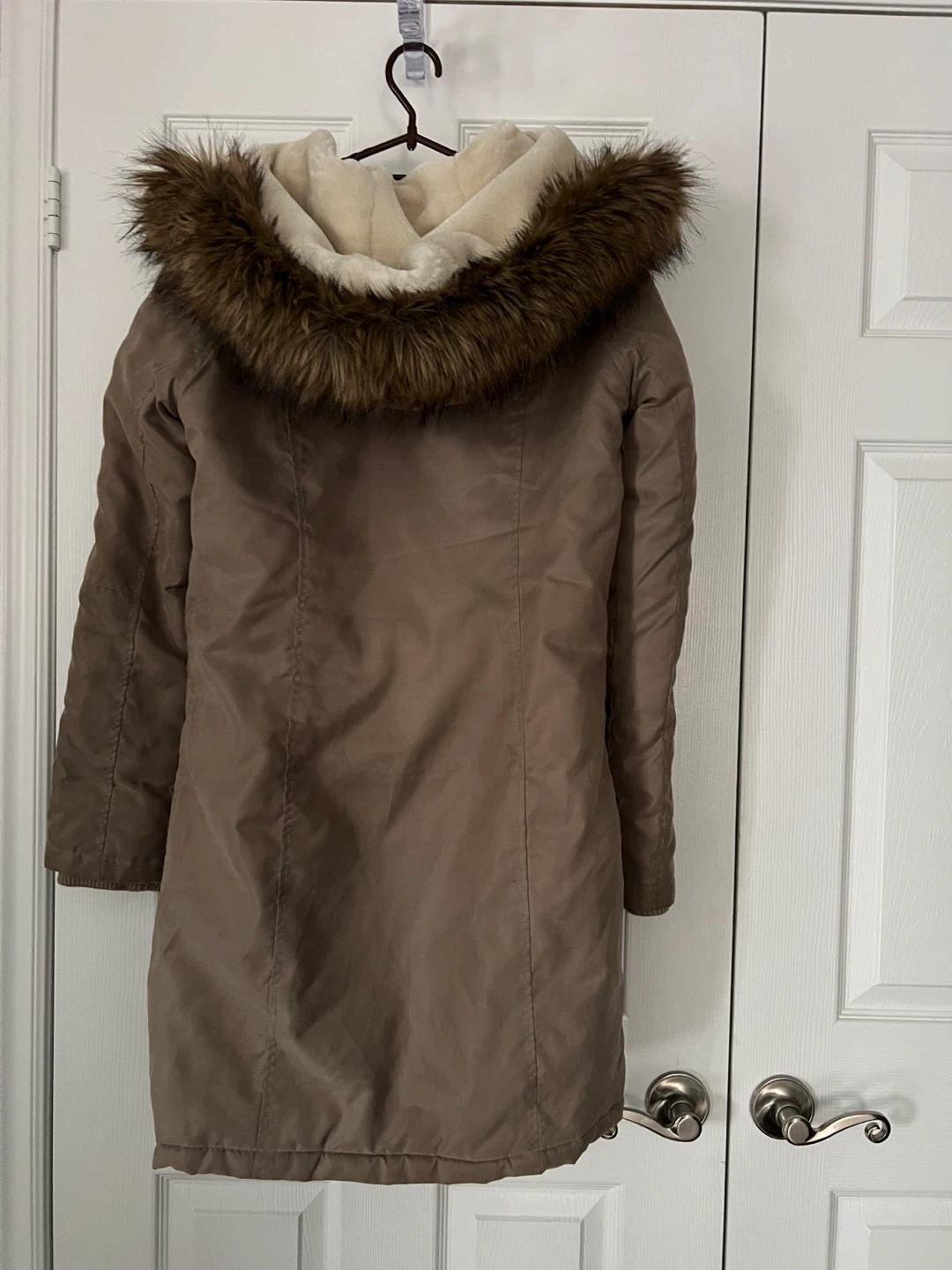 Women's Tan Parka with Faux Fur Hood - photo 2