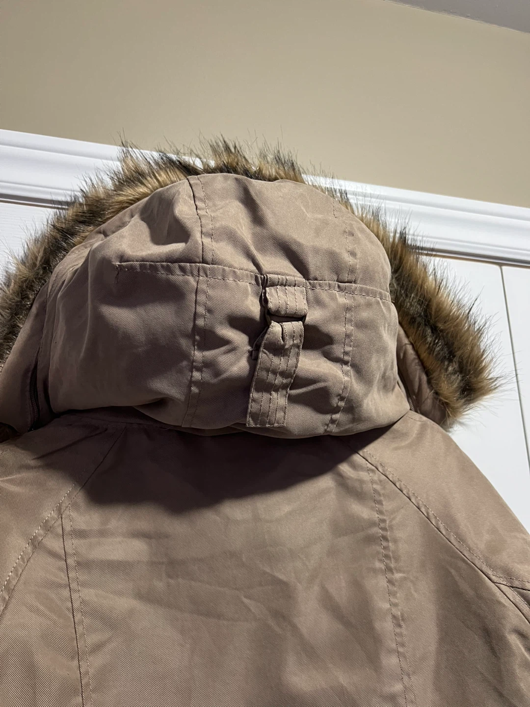 Women's Tan Parka with Faux Fur Hood - photo 3