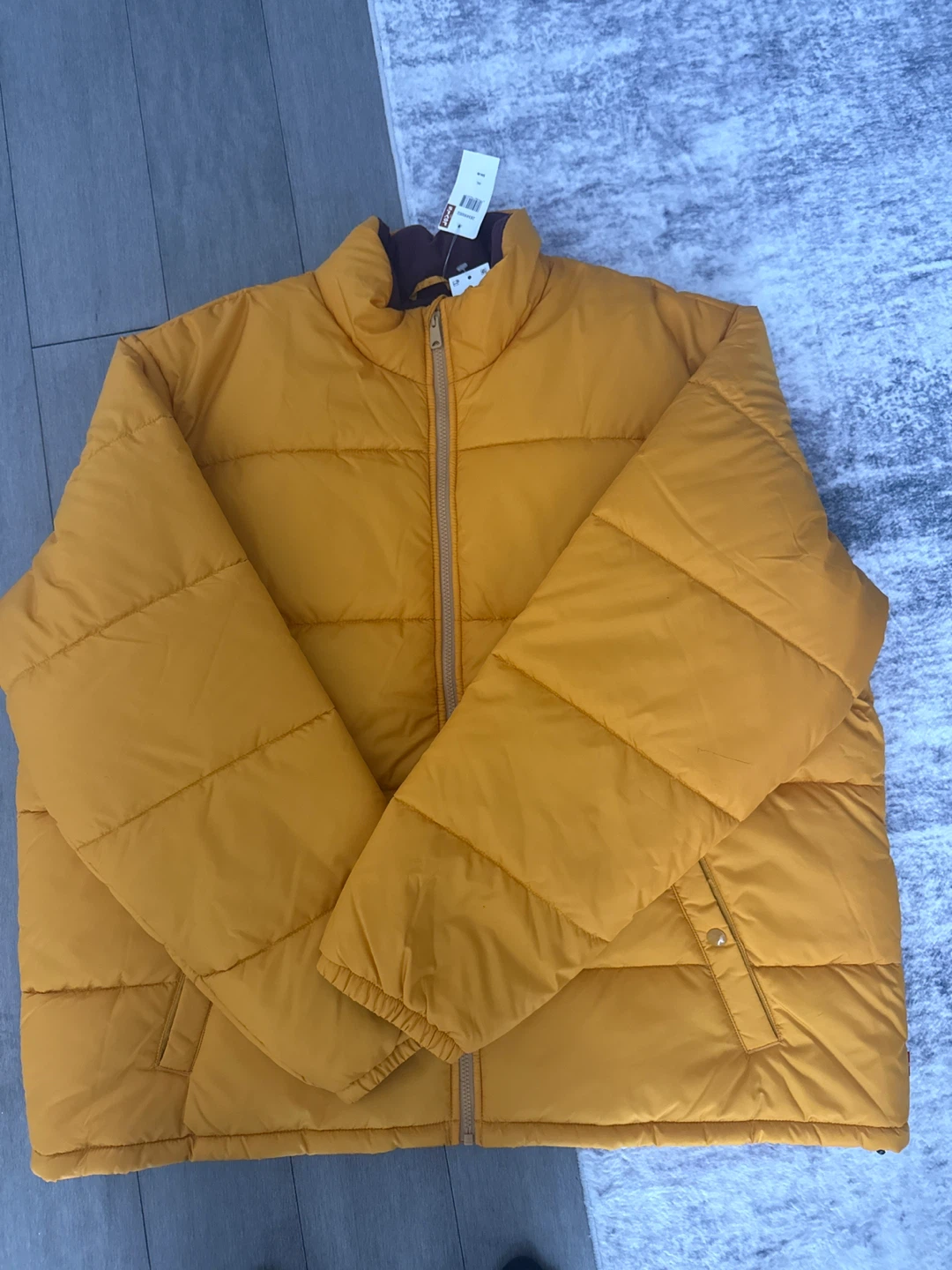 Unworn W/ Tag Levi's Puffer Jacket - Mustard Yellow double xl
