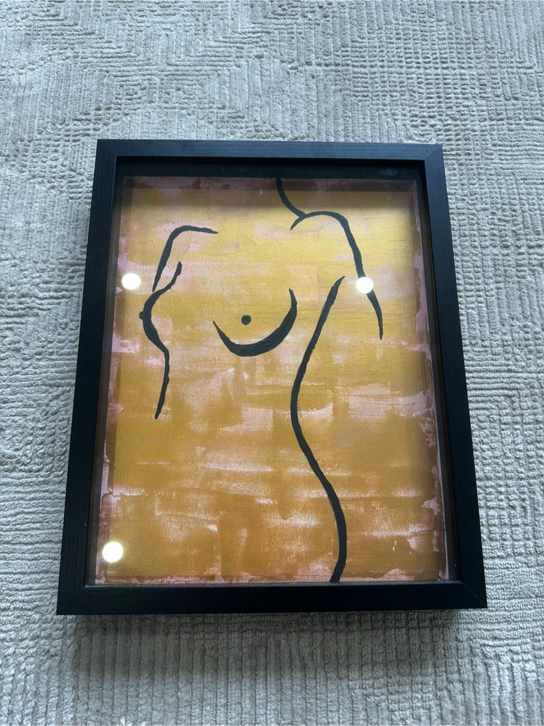 Framed Abstract Nude Line Art