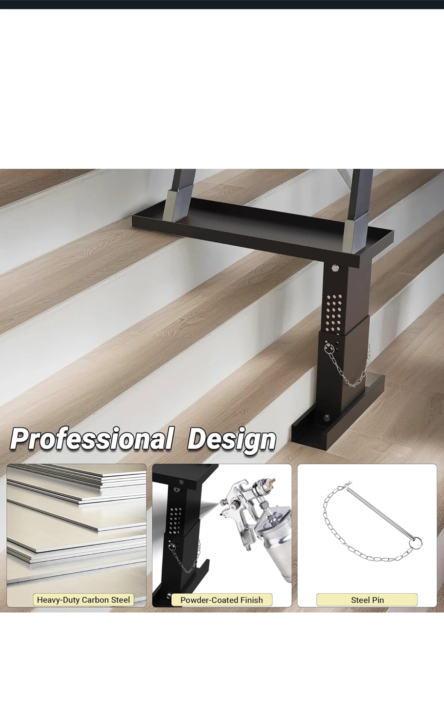 Pro Ladder Leveller - 13.4"-19" Height, Heavy-Duty Carbon Steel - photo 3