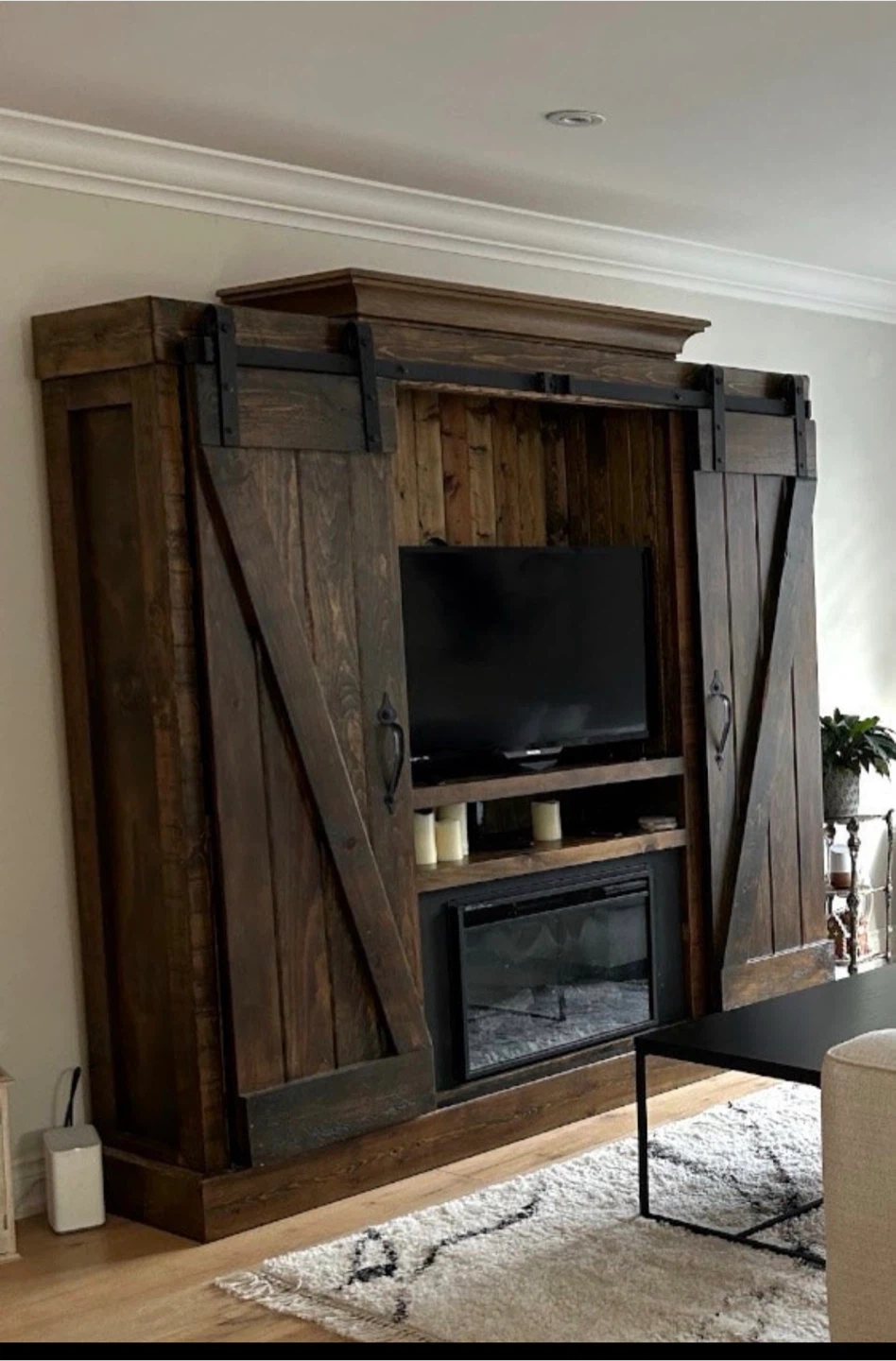 Bedroom tv armoire with Electric Fireplace