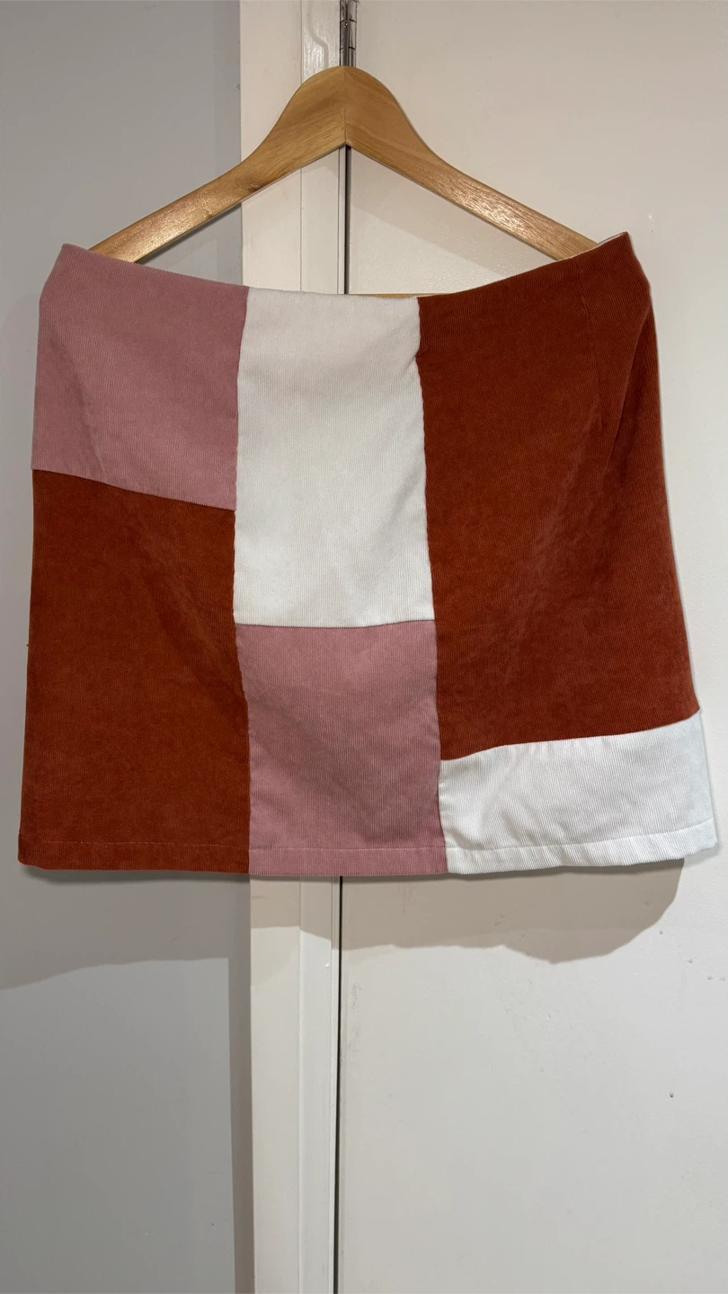 Patchwork Corduroy Mini Skirt - photo 2