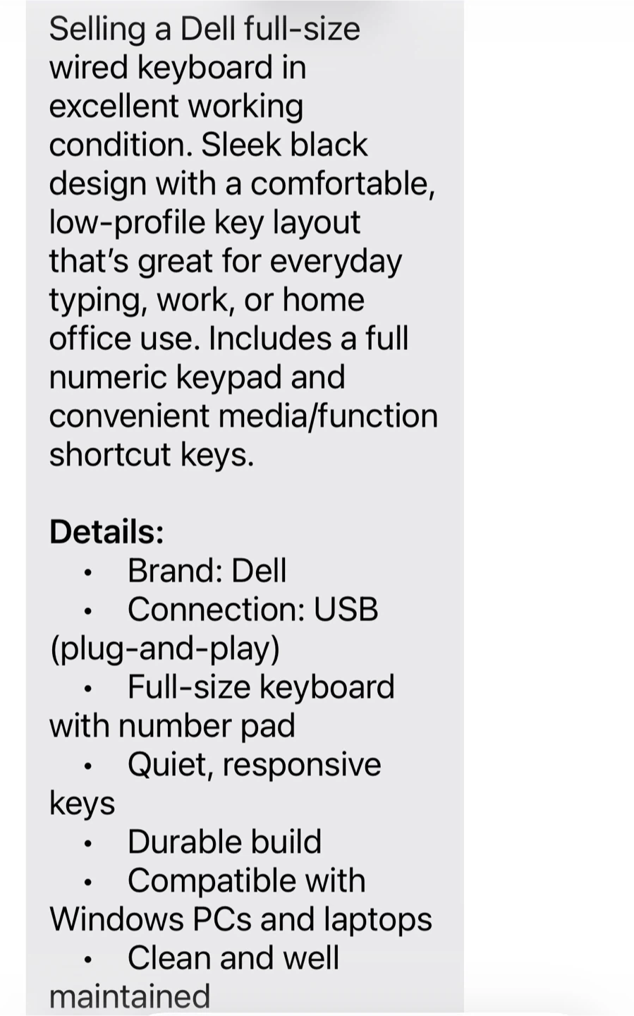 🥕Dell Wired Full-Size Keyboard🧡 - photo 3