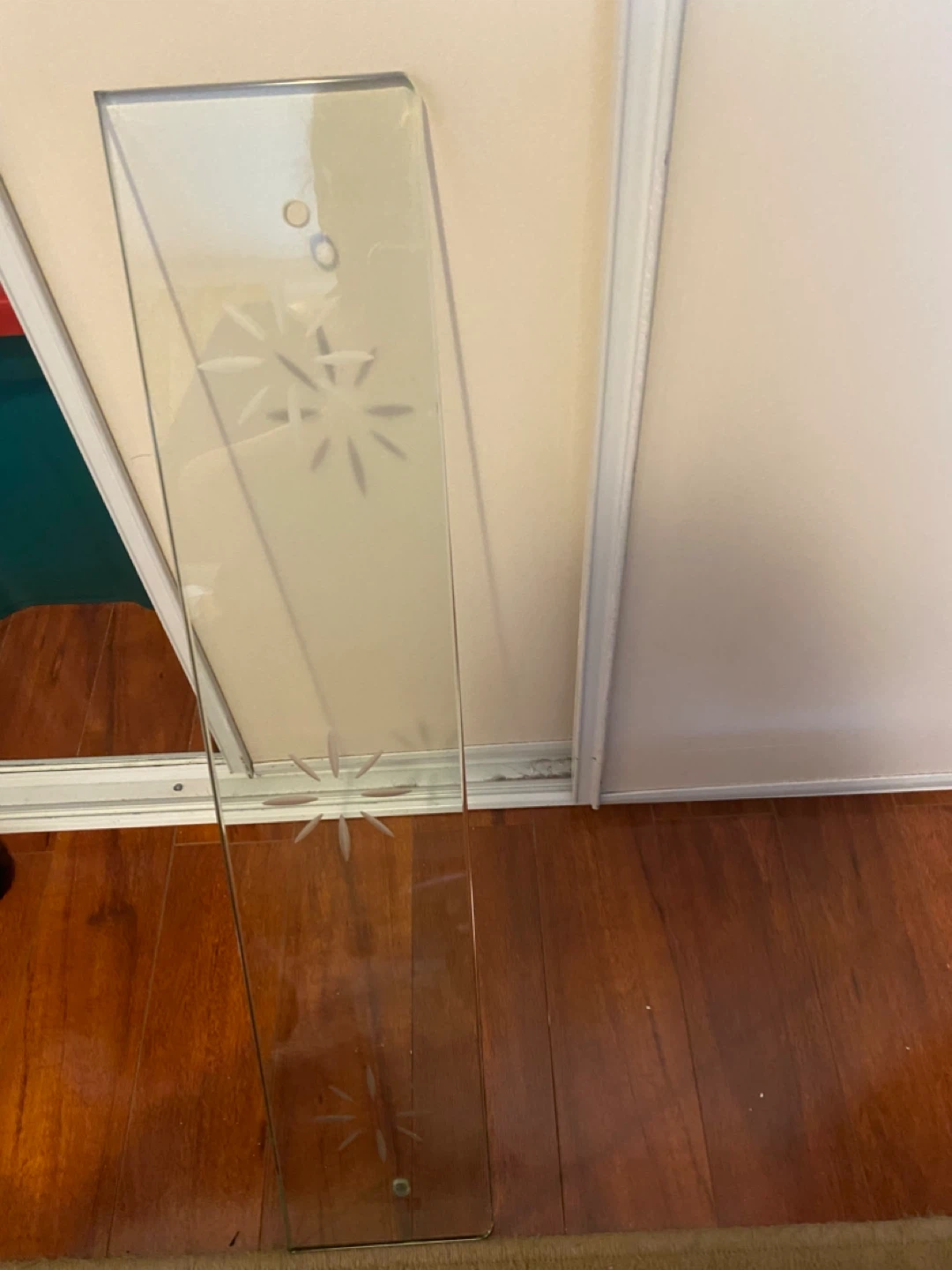 Decorative Etched Glass Shelf with support - photo 2