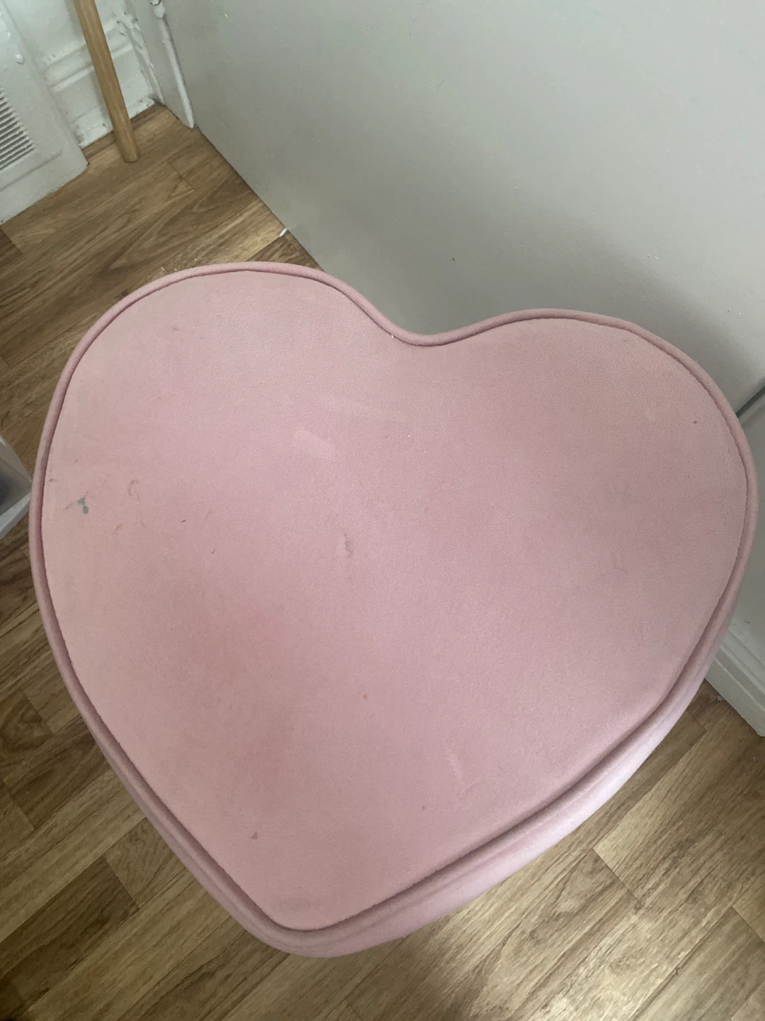 Pink Heart Shaped Velvet Office Chair - photo 2