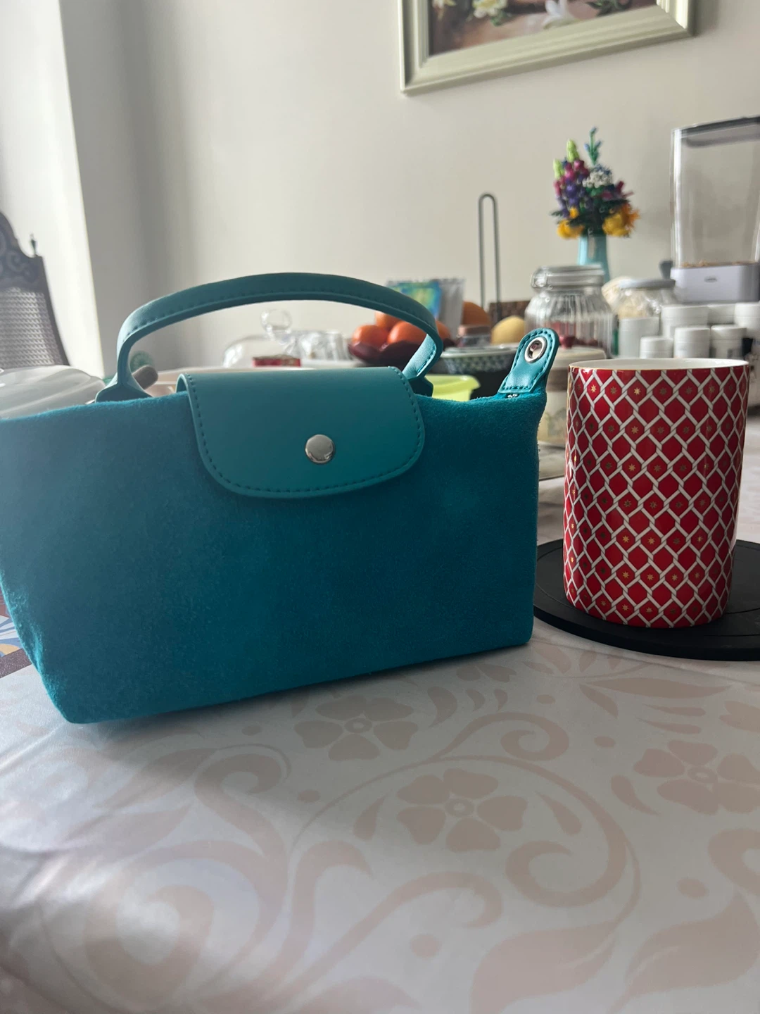 Teal Suede Mini Handbag - photo 3