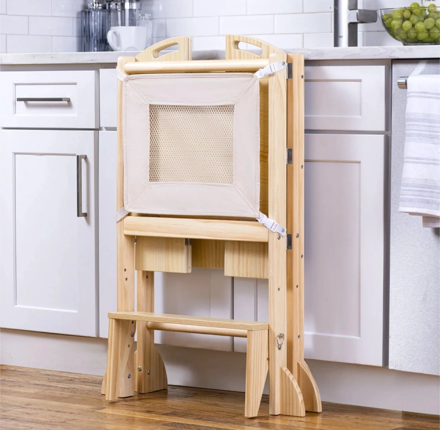Wooden Kitchen Learning Tower with Blackboard and Slide - photo 2