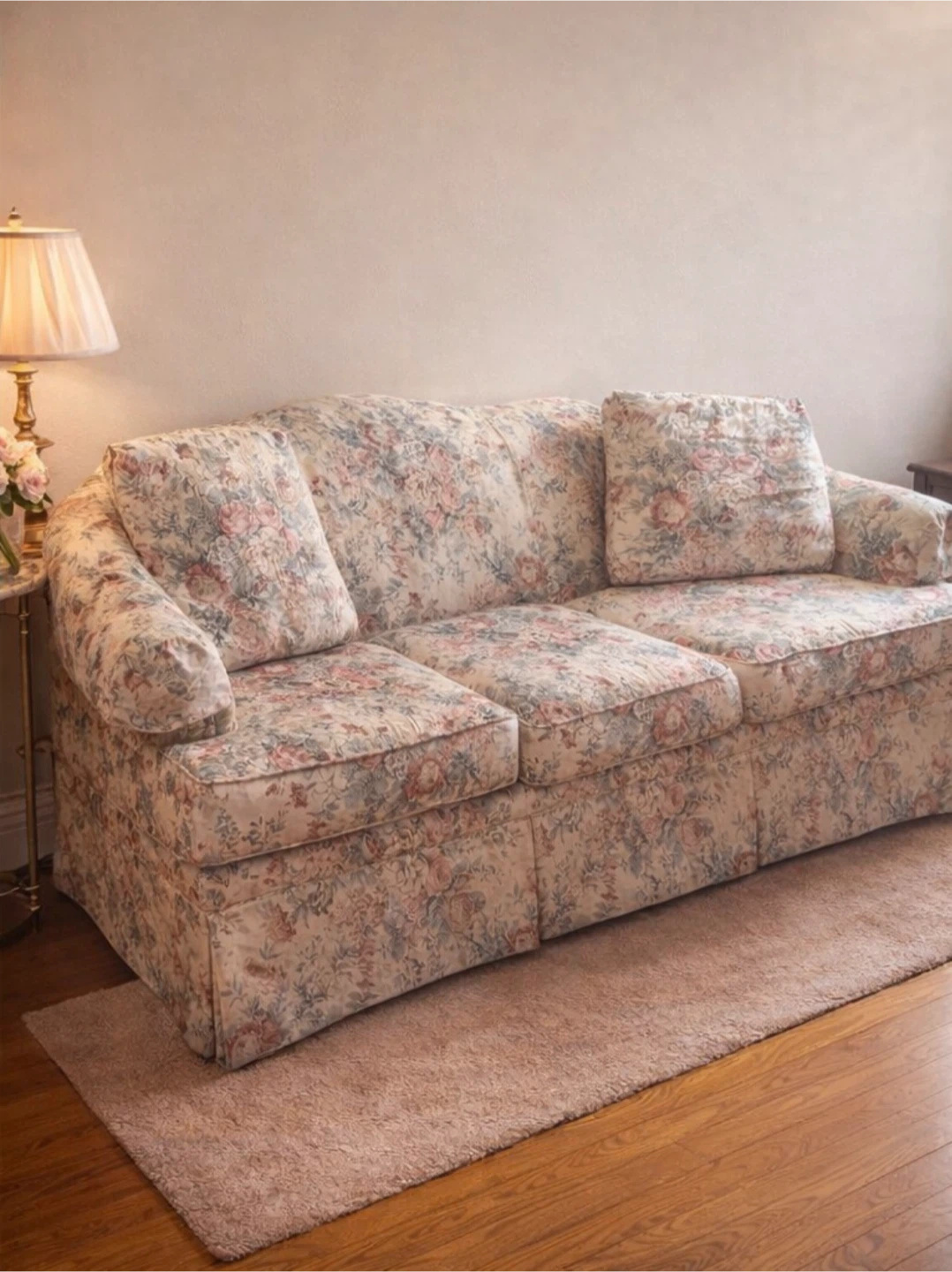 Beautiful Vintage Floral Cottage Core 3 Seater Sofa 💚 - photo 2