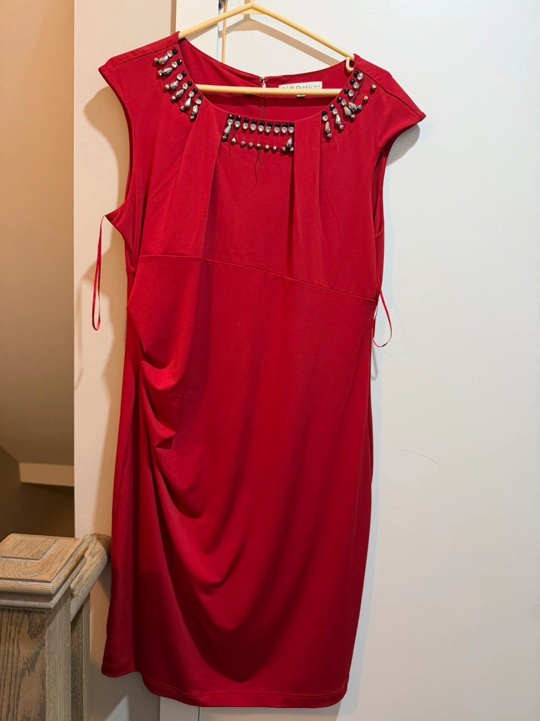 Cleo Red Embellished Sheath Dress