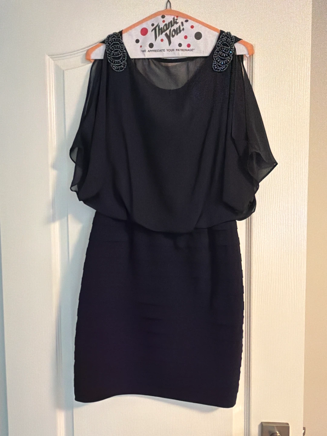 Xscape by Joanna Chen Black Embellished Dress Size 6