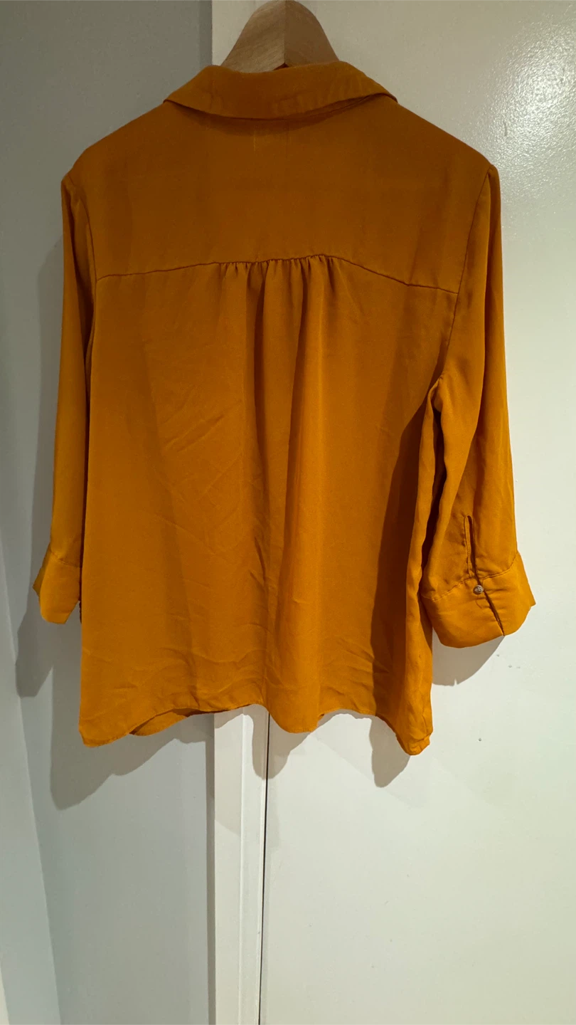 Mustard Yellow Button-Up Blouse - photo 2