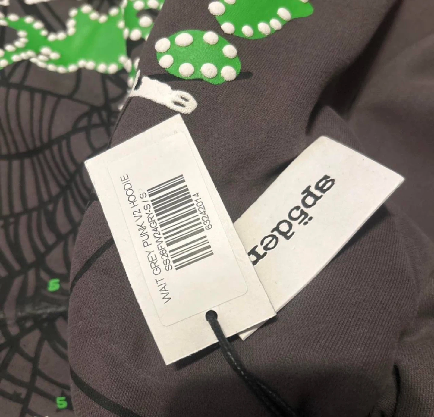 Sp5der Worldwide P*NK V2 Slate Grey Hoodie – All Sizes - photo 5
