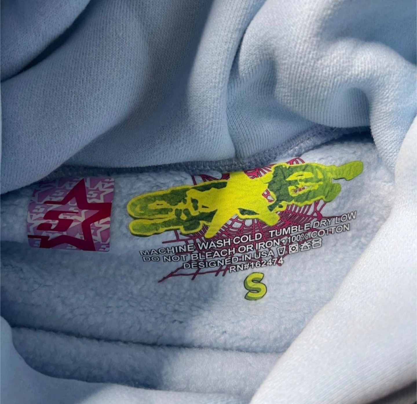 Sp5der Sky Blue Web Hoodie - All Sizes - photo 4