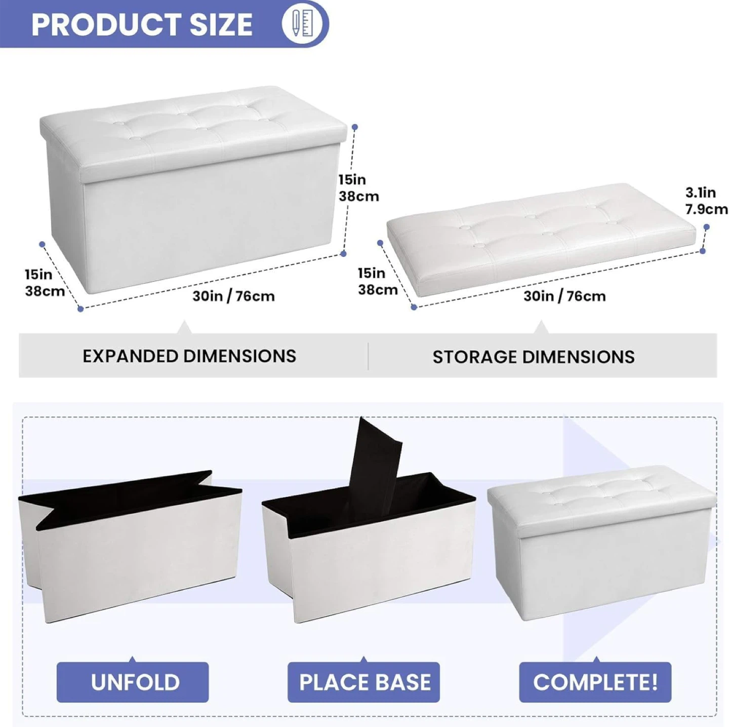 Storage Ottoman Bench - photo 2