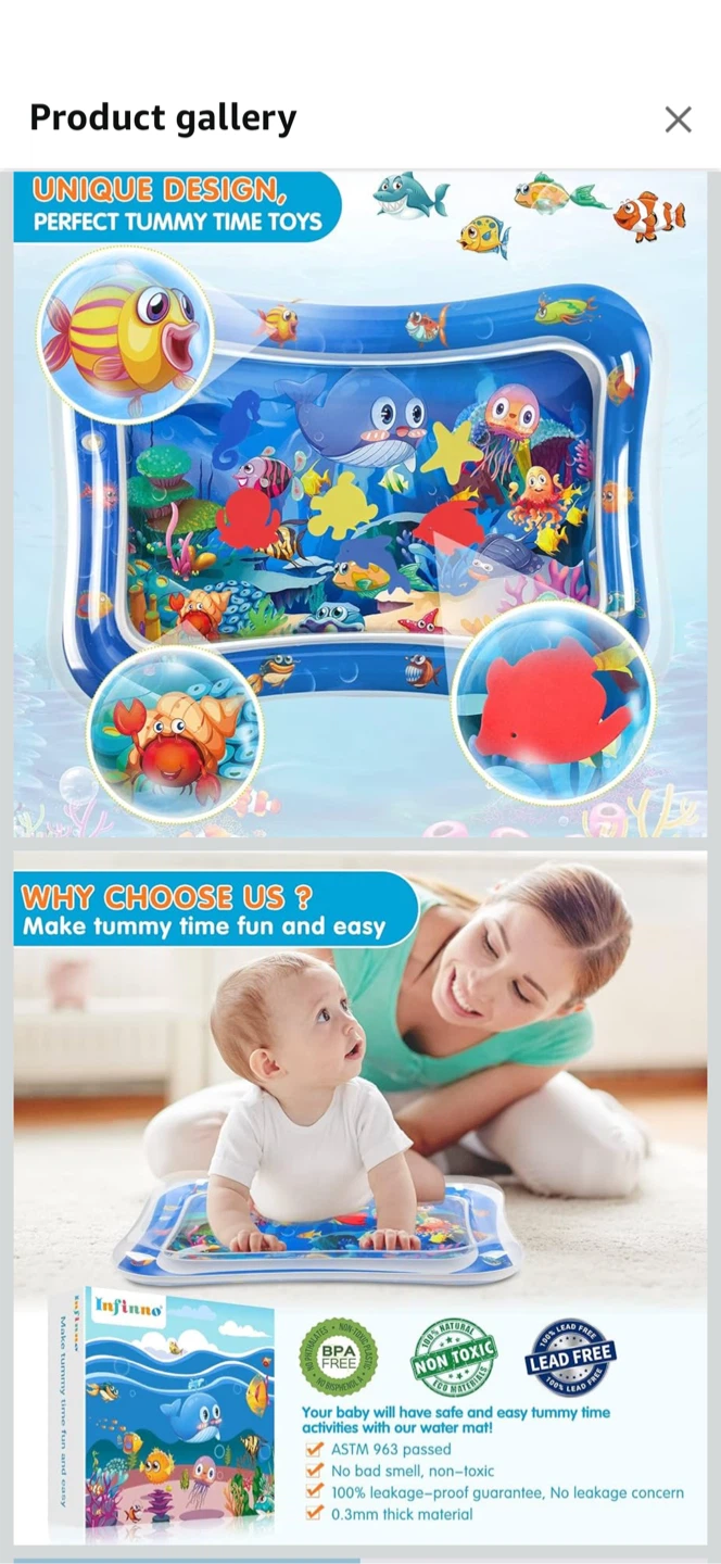 Infinno Tummy Time Water Mat - Baby's Inflatable Play Mat - photo 3