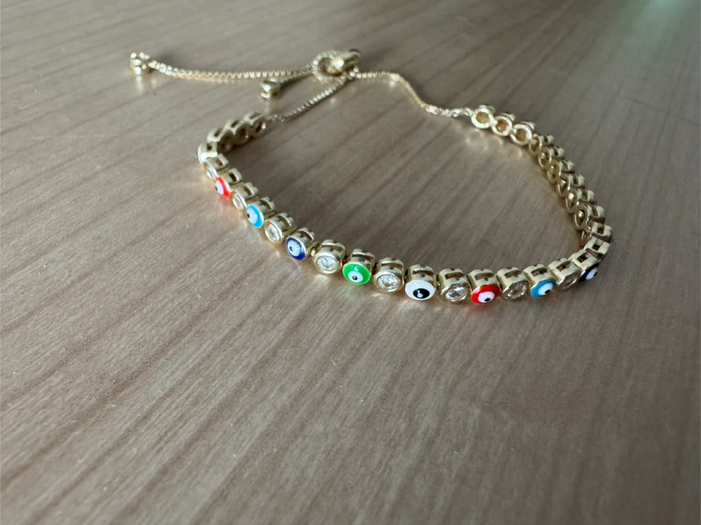 Gold Tone Evil Eye Bracelet