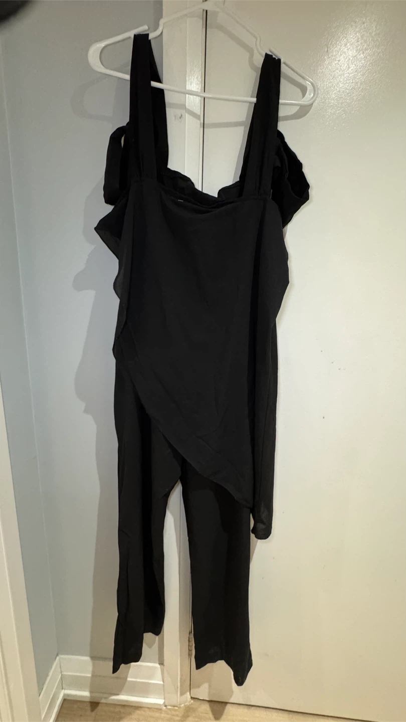 Black Cold Shoulder Jumpsuit