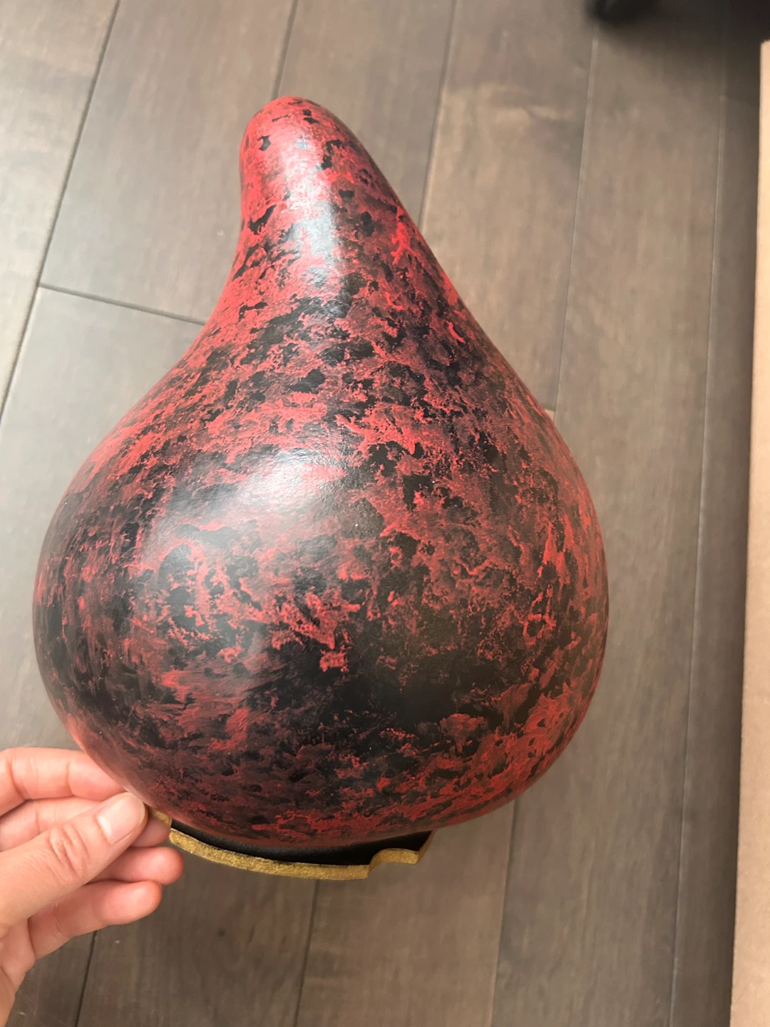 Hand-Painted Gourd with Children Singing - photo 2