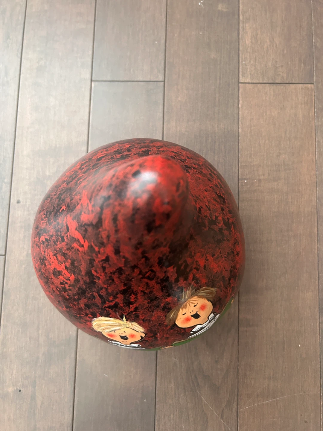 Hand-Painted Gourd with Children Singing - photo 3