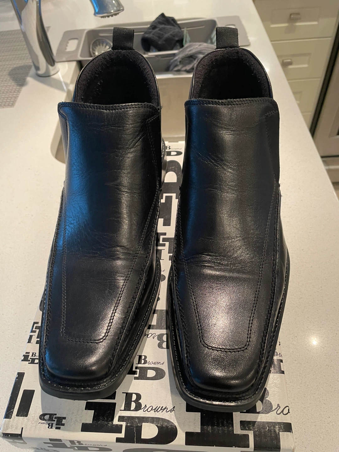 Browns Black Leather Chelsea Boots