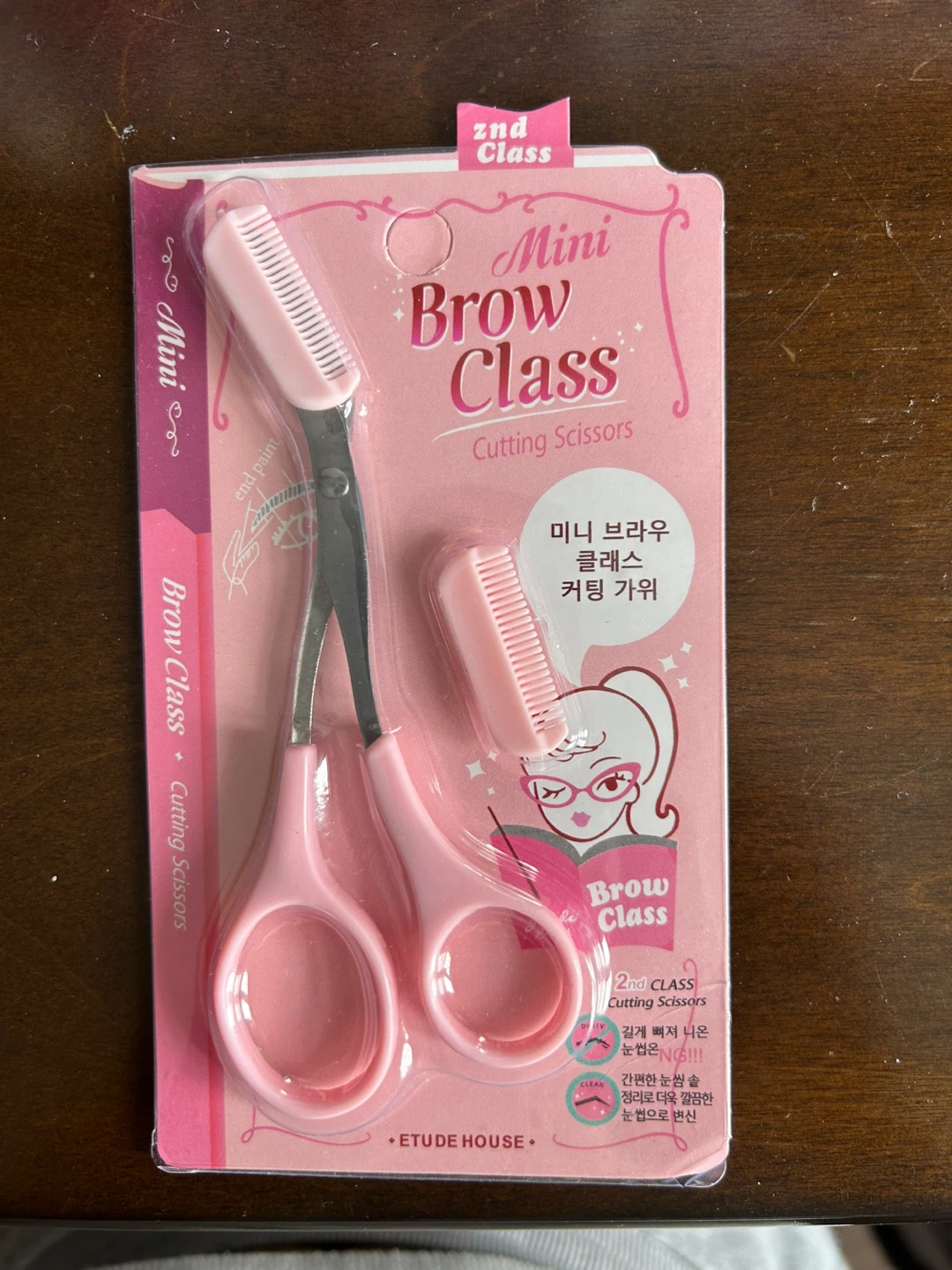 NEW Korean Mini Brow Class Cutting Scissors with Comb