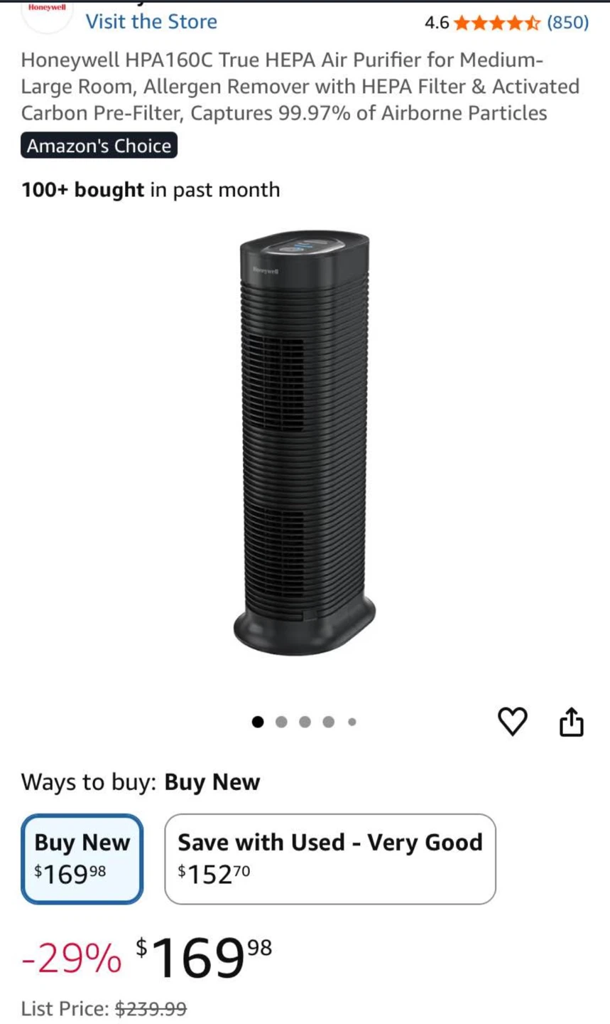 Honeywell True HEPA Air Purifier - photo 2