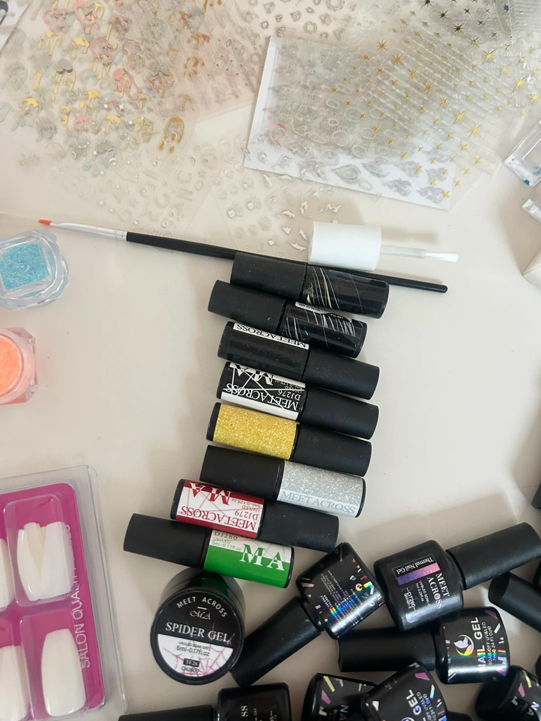 Nail Art Supplies Lot - Gel Polish, Stickers, Glitter & More - photo 5