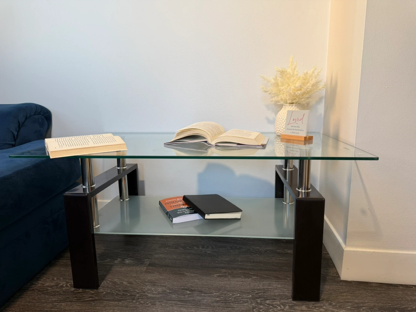 Glass Top Coffee Table with Lower Shelf - photo 2