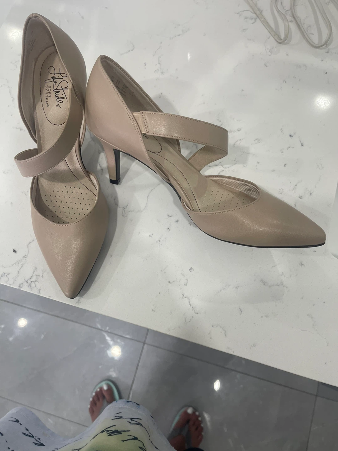 Black ALDO Peep Toe Heels with Embellishments - photo 2