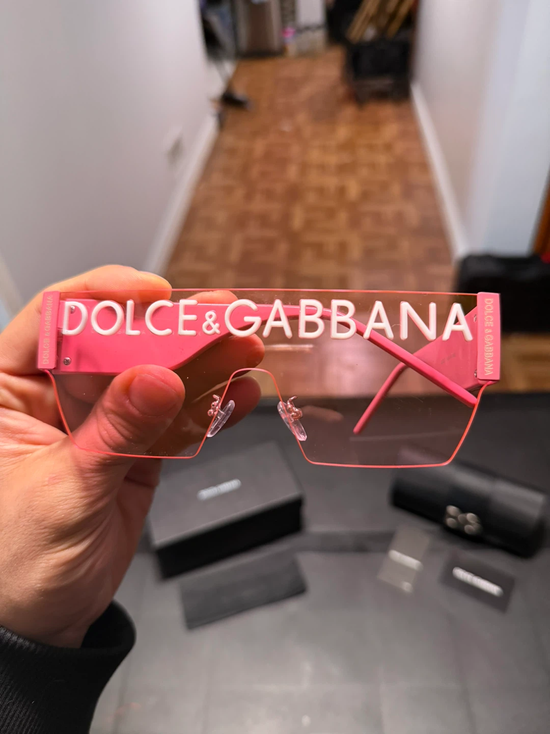 Dolce & Gabbana Pink Shield Sunglasses with Case - photo 2
