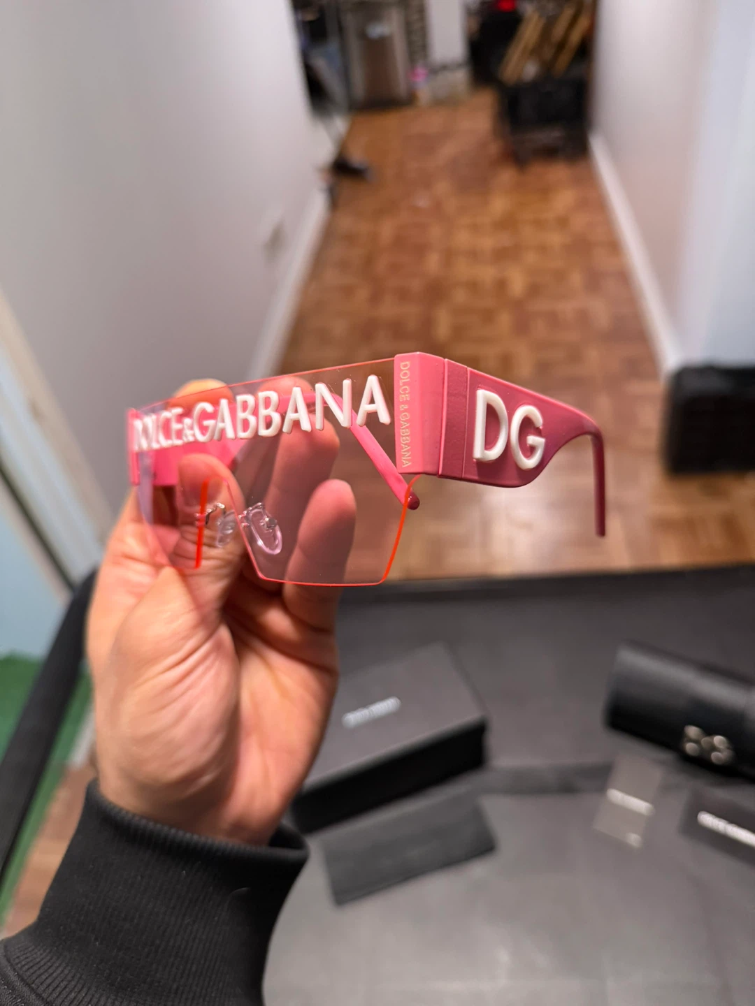 Dolce & Gabbana Pink Shield Sunglasses with Case - photo 3