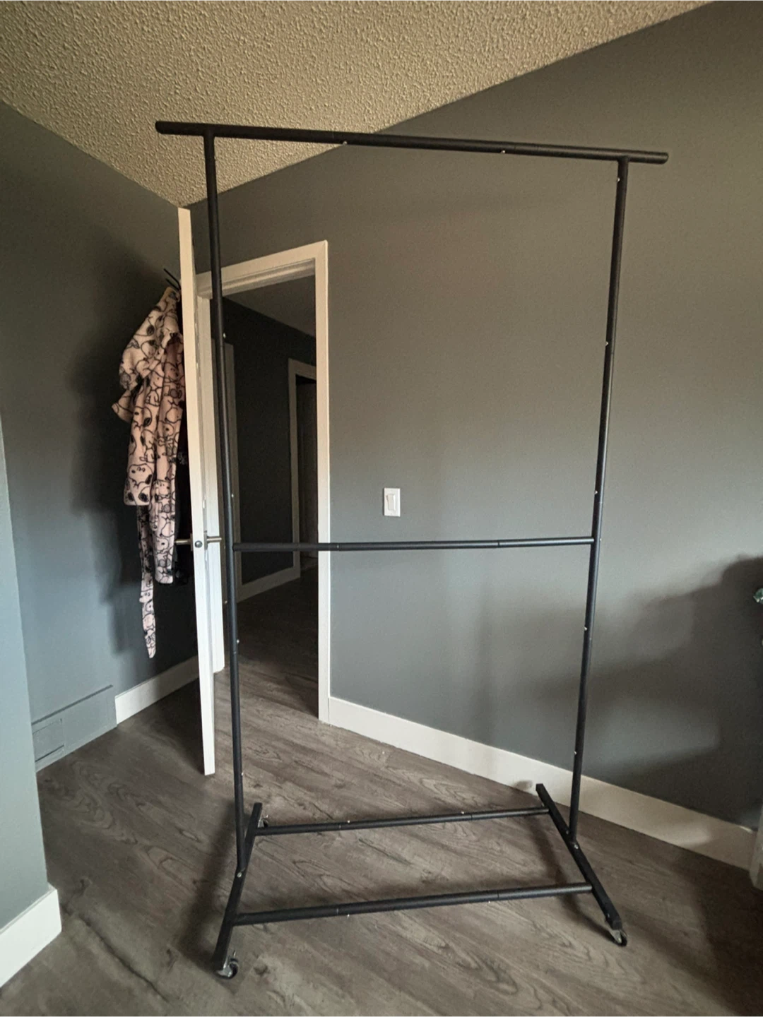 Black Metal Rolling Garment Rack