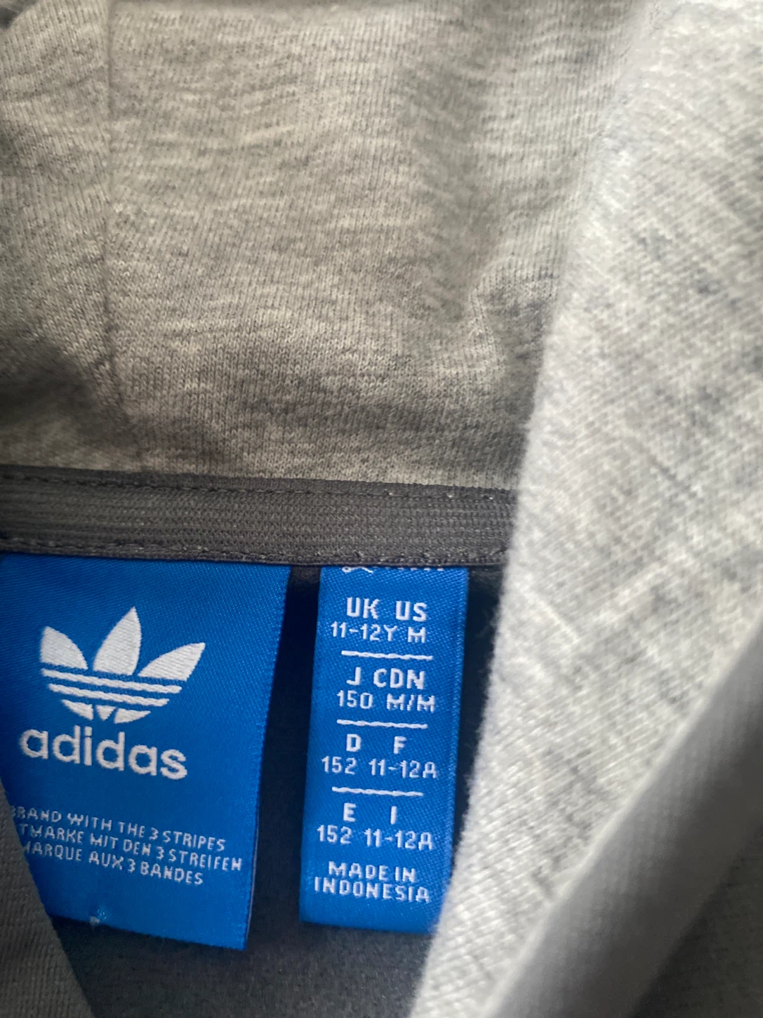 Adidas Hoodie Youth 11-12Y Grey Trefoil Logo - photo 2