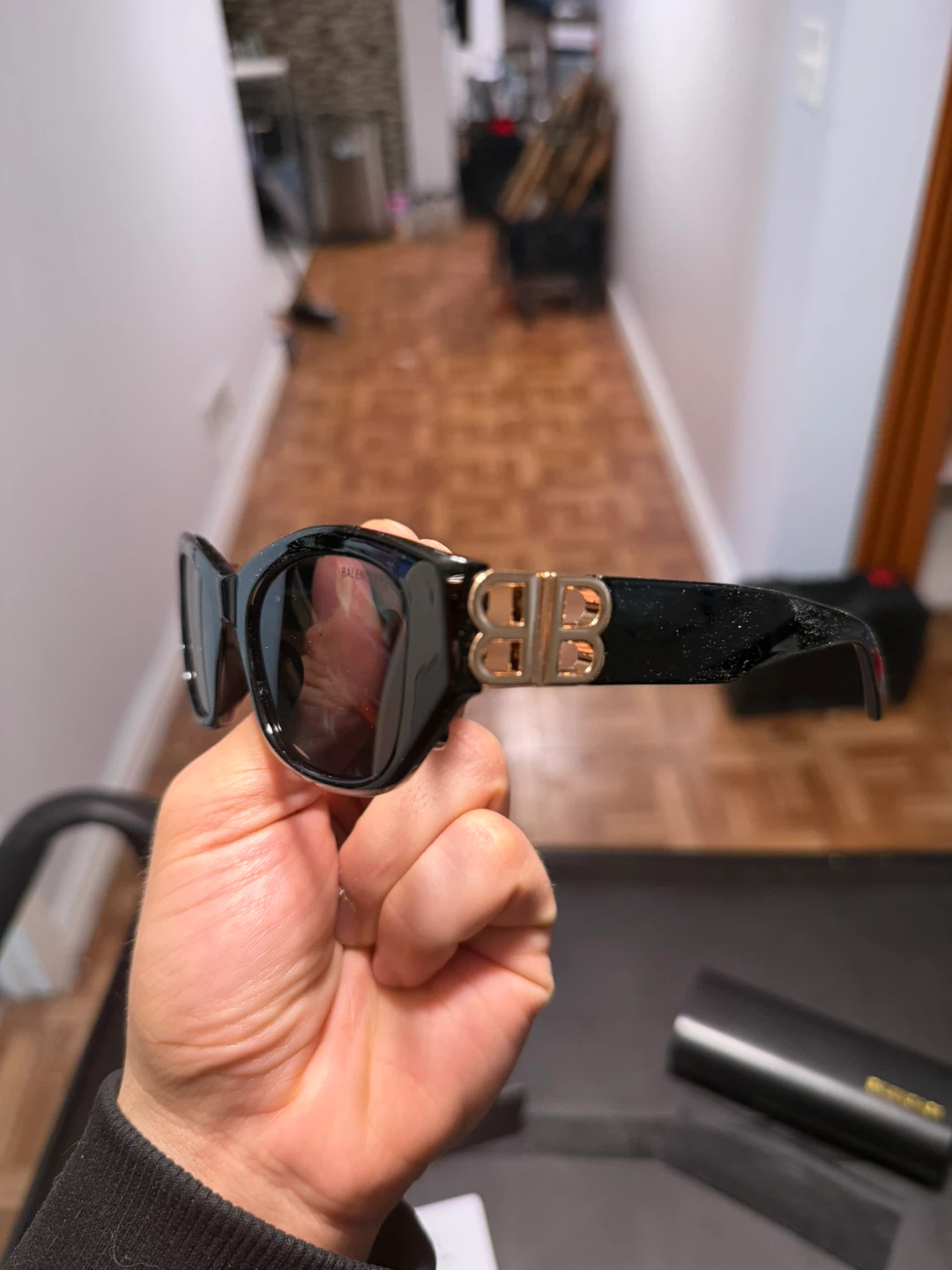 Balenciaga Black Sunglasses with Case - photo 3