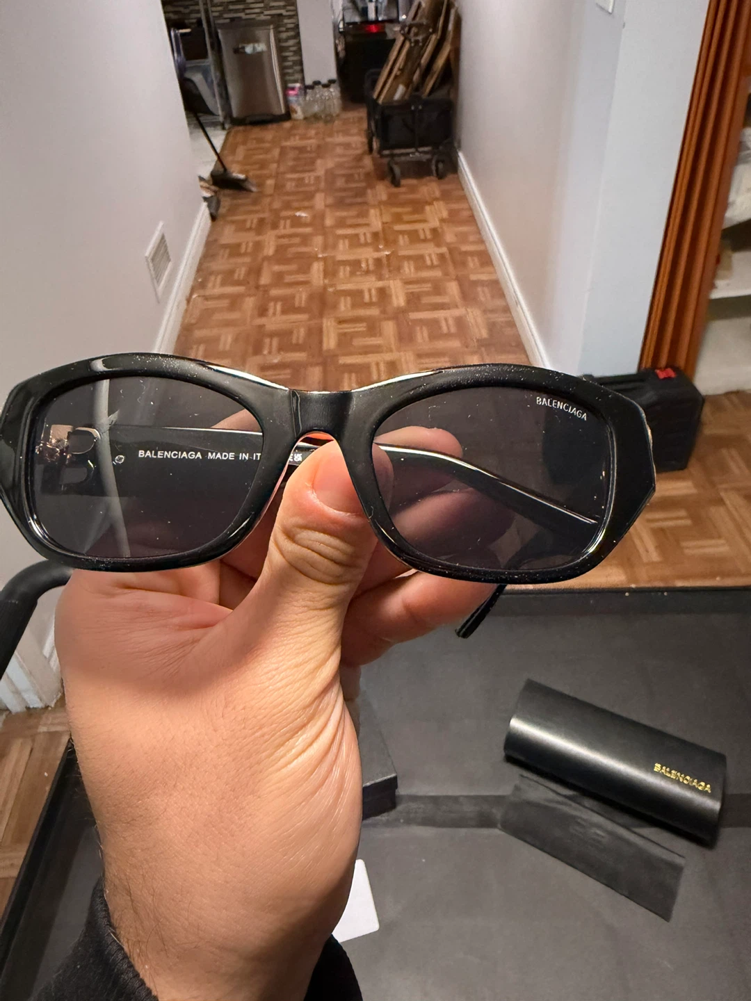 Balenciaga Black Sunglasses with Case - photo 2
