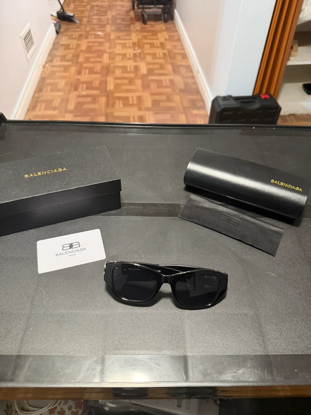 Balenciaga Black Sunglasses with Case