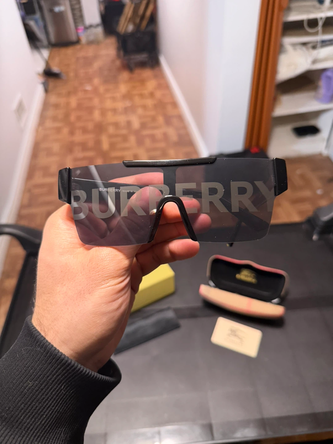 Burberry Black Wrap Sunglasses with Case - photo 2