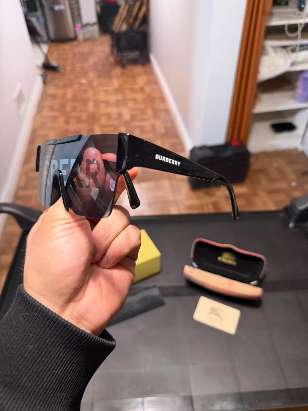 Burberry Black Wrap Sunglasses with Case - photo 3