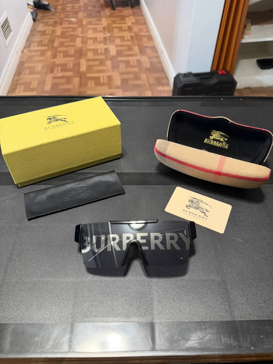 Burberry Black Wrap Sunglasses with Case