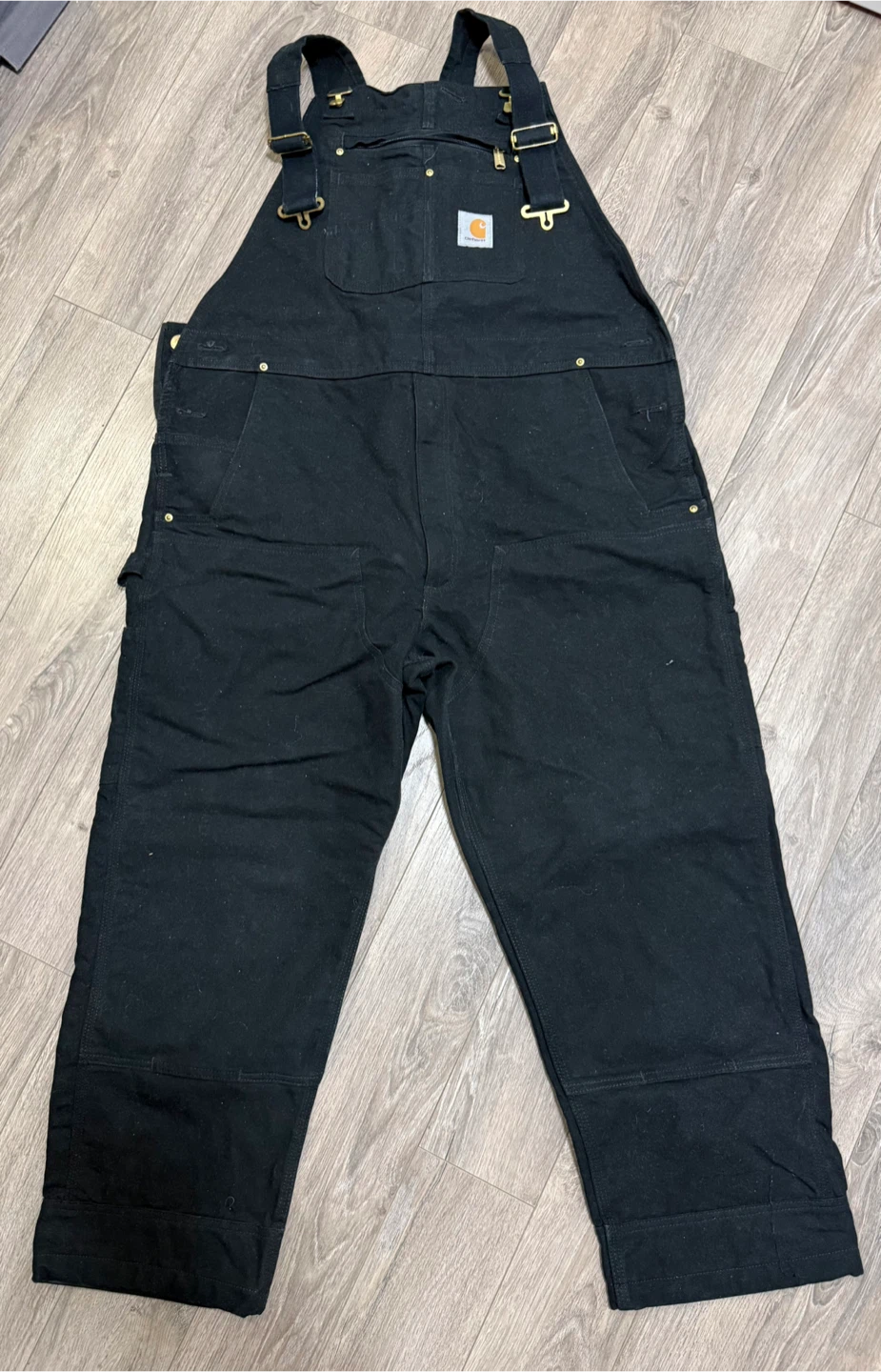 Carhartt Black Bib Overalls - 40X30